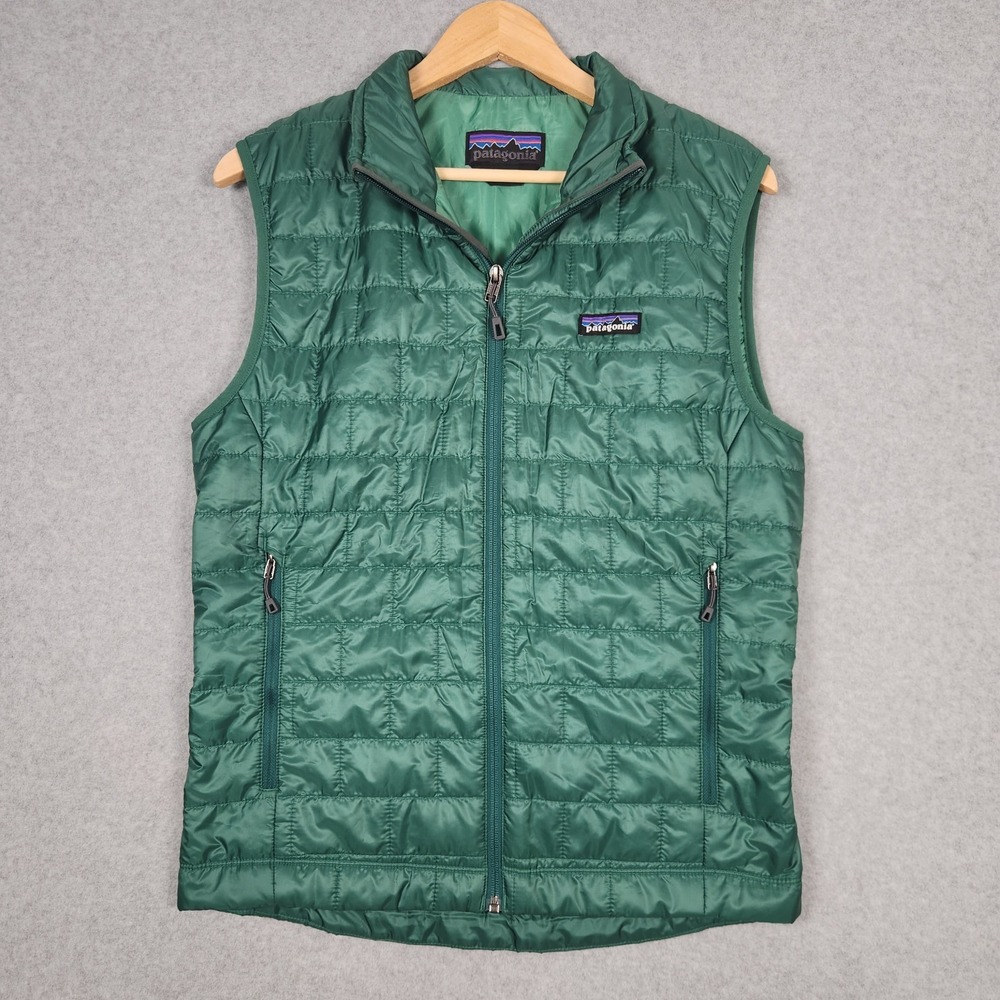 Patagonia Nano Puff Vest Mens Small Green Puffer Quilted Packable Primaloft Hike
